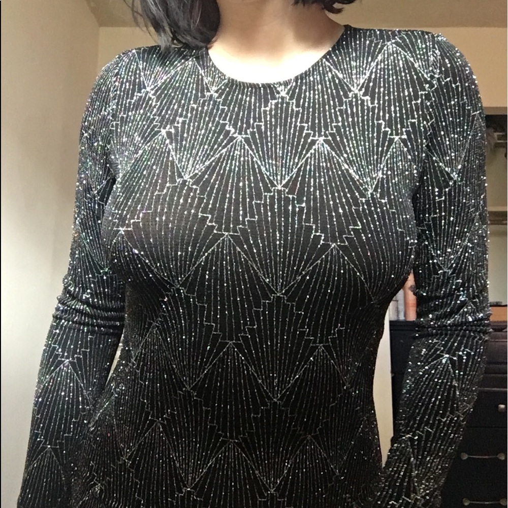Long Sleeve H&M Sparkle Black Dress